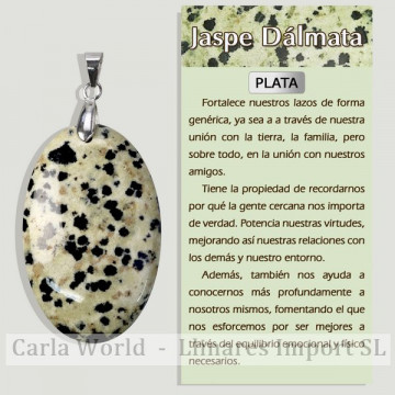 JASPE DALMATIEN. Pendentif en argent. Formes assorties