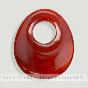 Colgante Donut Oval. 30x25mm. Carneola