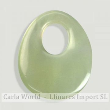 Colgante Donut Oval. 30x25mm. Jade Claro