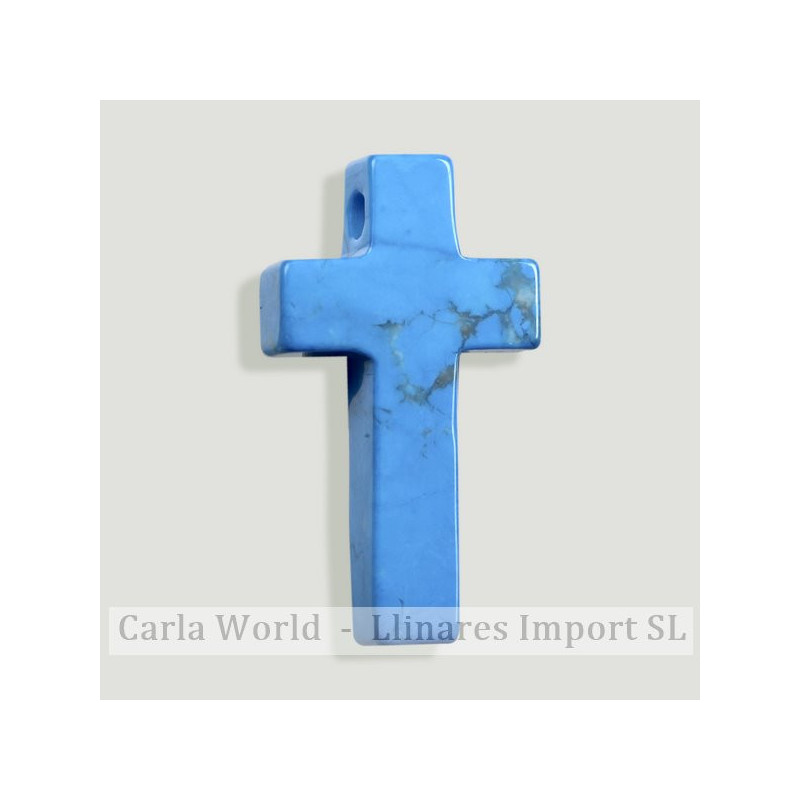 Pingente de cruz. 18X32mm. Howlite Pingente de cruz. 18X32mm. Howlite