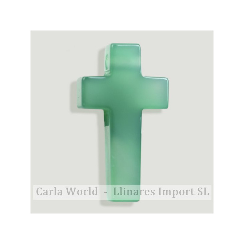 Pingente de cruz. 18x32mm. Ágata verde Pingente de cruz. 18x32mm. Ágata verde