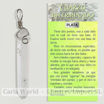 QUARTZ NATUREL. Pendentif en argent