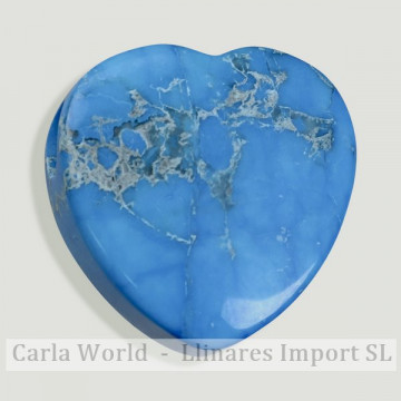 Colgante Corazón. 23x23x12mm. Howlita Azul