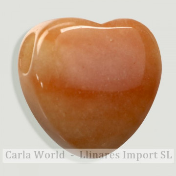 Pendentif coeur 23x23x12mm. Calcite orange