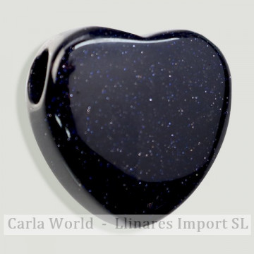 Colgante Corazón. 23x23x12mm. Aventurina Oro Azul 