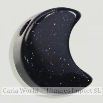 Colgante Luna. 22x18mm. Aventurina Oro Azul 