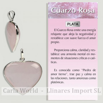 CUARZO ROSA Bisel. Colgante...