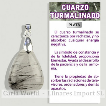 CUARZO TURMALINADO. Colgante en PLATA. Formas surtidas