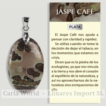 JASPE CAFE. Colgante PLATA....