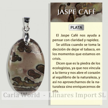 Jaspe Cafe. Colgante Plata....