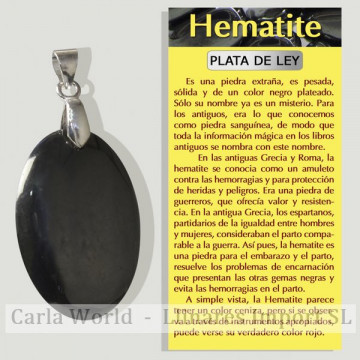 HEMATITE. SILVER pendant....