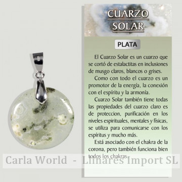 CUARZO SOLAR. Colgante Plata. Formas surtidas