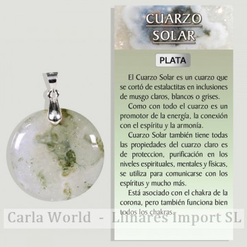 CUARZO SOLAR. Colgante Plata. Formas surtidas