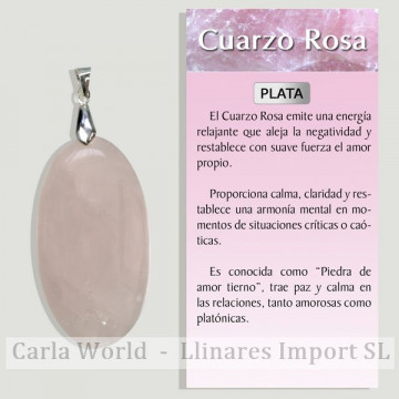 CUARZO ROSA. Colgante plata. Formas surtidas