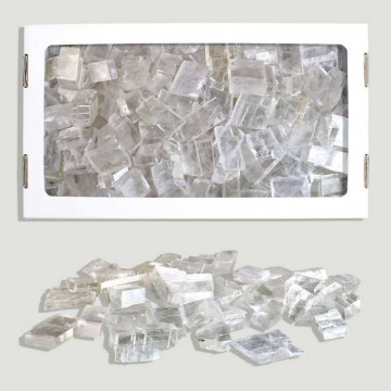 Iceland Spar. Massive pieces. 1.5k approx 26x14cm (box)