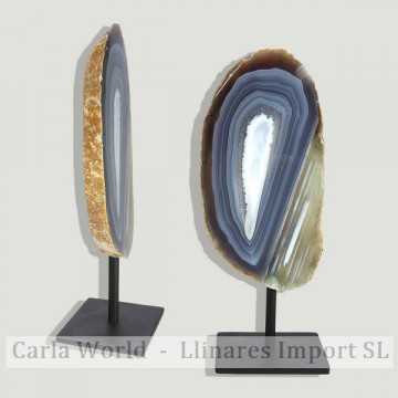 Agate thick plate with metal base. 1,2-1,4 Kg