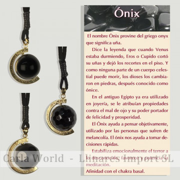 Onyx. Pendentif plaqué or....