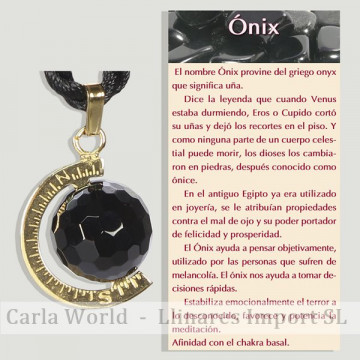 Onyx. Pendentif plaqué or....