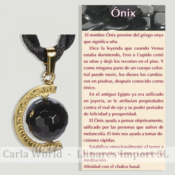 Onyx. Pendentif plaqué or....