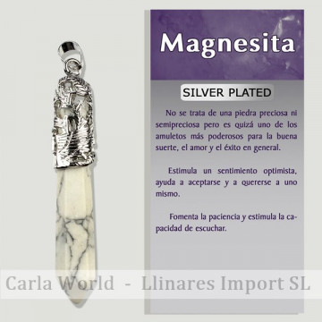 MAGNESITA. Colgante silverplated punta labrada