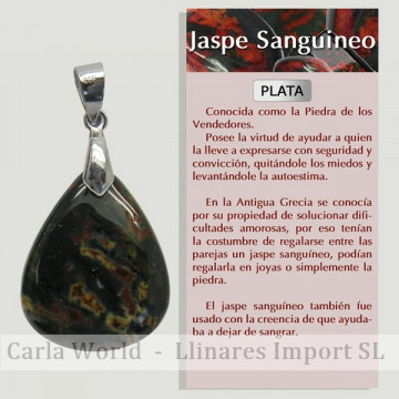 JASPE SANGUINEO. Colgante...