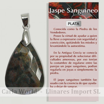 JASPE SANGUINEO. Colgante...