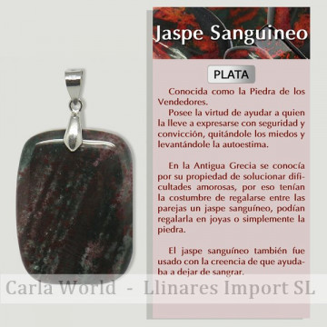 JASPE SANGUINEO. Colgante...