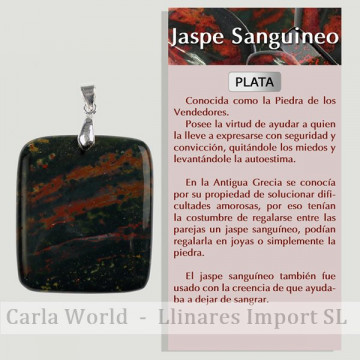 JASPE SANGUINEO. Colgante...