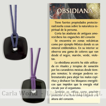 OBSIDIANA. Colgante disco...