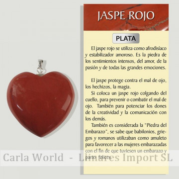 RED JASPER. Heart. Silver...