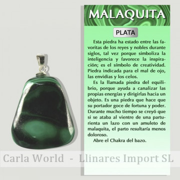 MALAQUITA. Colgante PLATA....