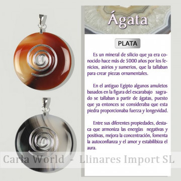 AGATE. Pendentif en ARGENT....