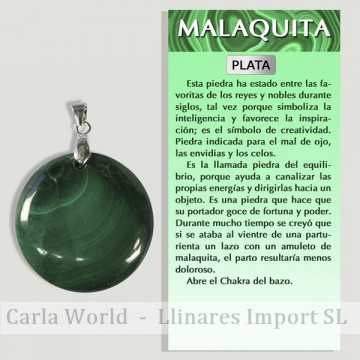Malaquita. Colgante Plata....