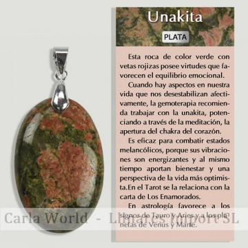 UNAKITE. Pendentif ARGENT....