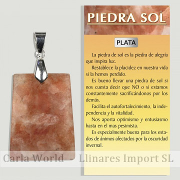 PIEDRA SOL. Colgante PLATA....