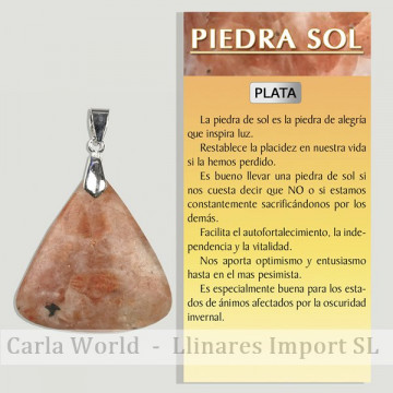 PIEDRA SOL. Colgante PLATA....