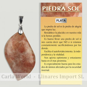 PIEDRA SOL. Colgante PLATA....