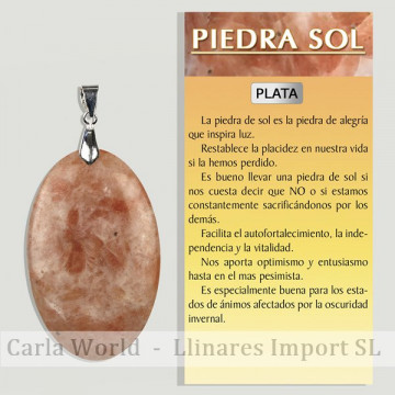 PIEDRA SOL. Colgante PLATA....