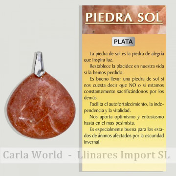 PIEDRA SOL. Colgante PLATA....