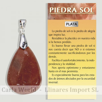 PIEDRA SOL. Colgante PLATA....