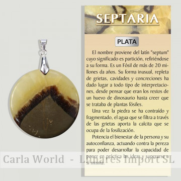 SEPTARIE. Pendentif ARGENT. Formes assortie