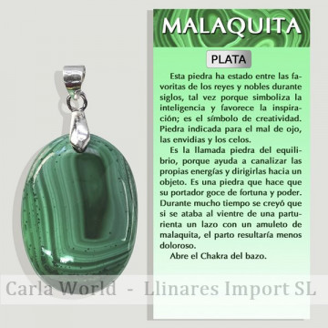 MALAQUITA. Colgante PLATA....