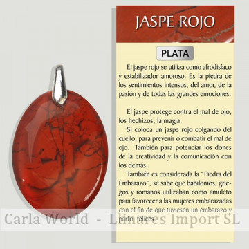 JASPE ROJO. Colgante PLATA....