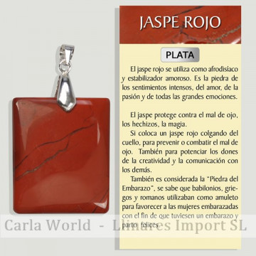 JASPE ROJO. Colgante PLATA....