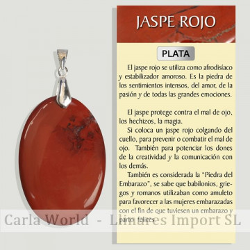 JASPE ROJO. Colgante PLATA....