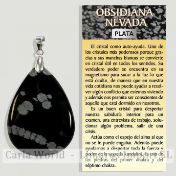 OBSIDIENNE NEIGE. Pendentif en argent Formes assorties