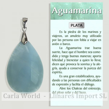 AQUAMARINE. Silver pendant Assorted forms