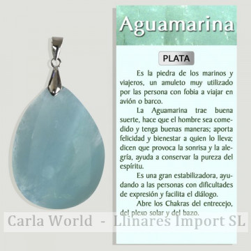 ÁGUA MARINHA. Colgante plata. Formas surtidas