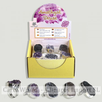 AMETHYST DRUSE. Anillo electroplay de Amatista diferentes colores