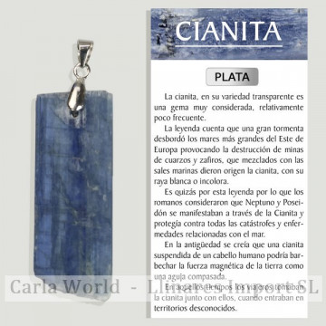 CYANITE CRISTALLISEE. Pendentif argent moyen